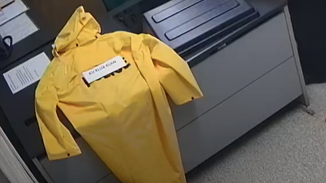 The KKK note left on a Black officer's raincoat