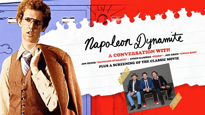 Poster for the Akron Civic's screening of Napoleon Dynamite.