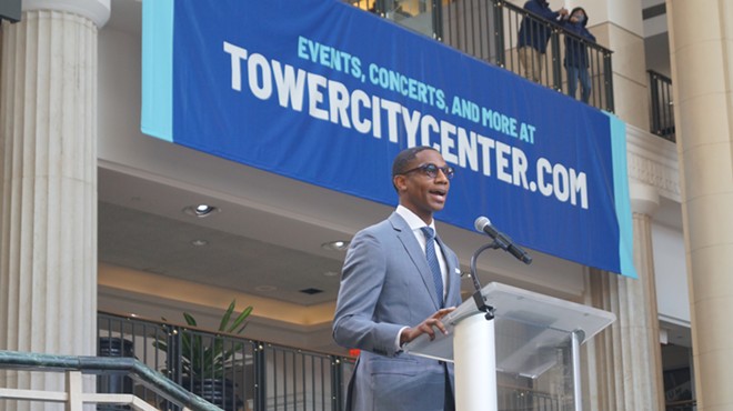 Mayor Justin Bibb speaks at Tower City in preparation for the NBA All-Star weekend, (1/31/22).