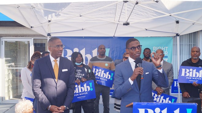Justin Bibb accepts the endorsment of Zack Reed in Mt. Pleasant, (9/29/2021).
