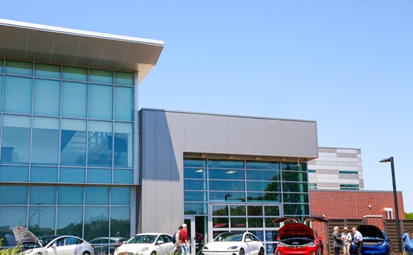 Electric cars outside Tri-C earlier this year, a part of NOACA's region-wide attempt to dissuade Northeast Ohioans from using gas-dependent cars.