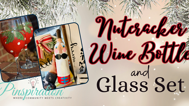 Image: Nutcracker Wine Bottle and Glass Set