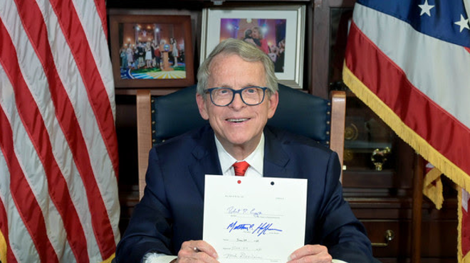Gov. Mike DeWine after signing the $74 billion, two-year state budget.