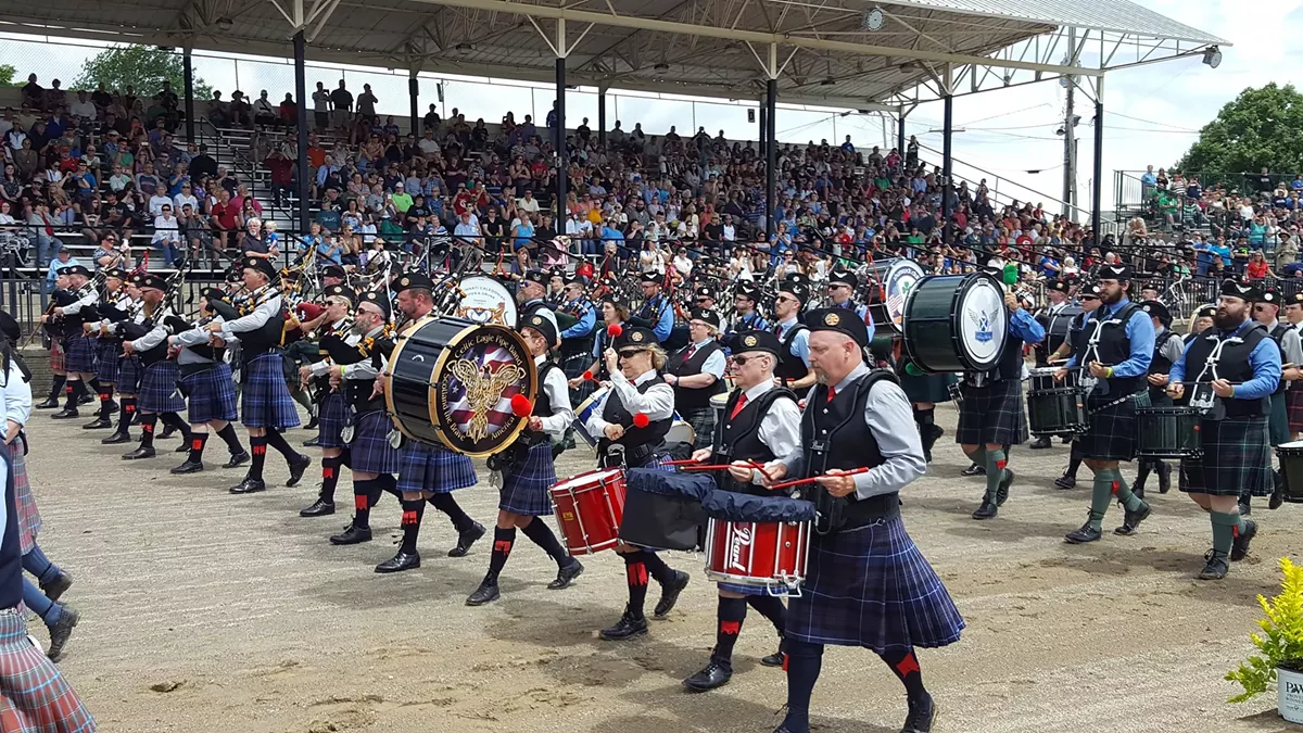 Massed Pipes & Drums Perform During Tattoo