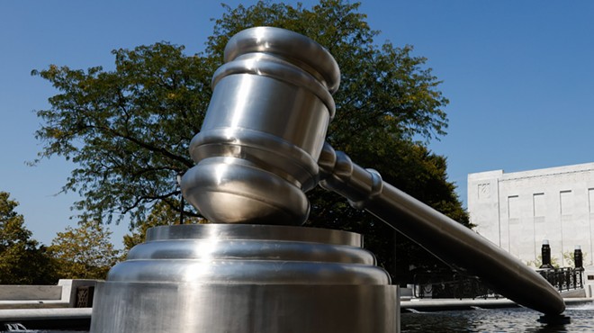 COLUMBUS, Ohio — SEPTEMBER 20: The Gavel outside the Supreme Court of the State of Ohio, September 20, 2023, at 65 S. Front Street, Columbus, Ohio.