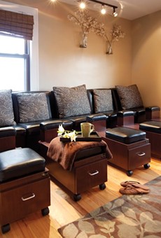 Quintana's Barber & Dream Spa is a clean and cozy home-turned-spa located in Cleveland Heights (2200 South Taylor Rd.) with a huge selection of nail services for women and men. Choose from basic manis and pedis, to gel colors, therapeutic paraffin treatments and full sculpted sets. Prices are some of the most reasonable we've seen ($25 for 45-minute manicure) and the salon has won a whole bunch of awards including Friendliest Staff and Favorite Cleveland Heights Business. And—bonus—the salon is kid friendly so bring along those nieces you're babysitting and call it Girls Day Out.