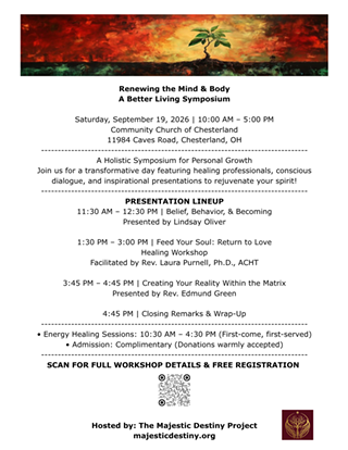 Renewing the Mind & Body Symposium Flyer