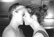 Sara (Lyndsey Lantz) and Callie (Meg Kelly) in Stop Kiss: The - romance was inevitable.