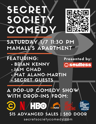 Image: Secret Society Comedy At Mahall's Apartment