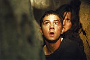 Shia LaBeouf and Carrie-Anne Moss look suitably disturbed.