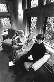 Sisters in socializing: Gloria Hastings (left), Susan - Crane, and new member Jenny Klopf. - Walter  Novak