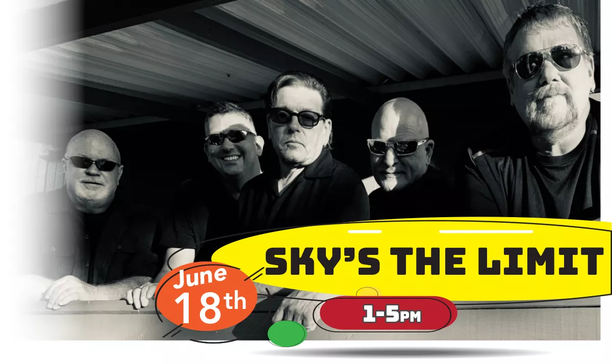 Sky's The Limit playing LIVE at Whiskey Island Still & Eatery Saturday, June 18th at 1-5pm!