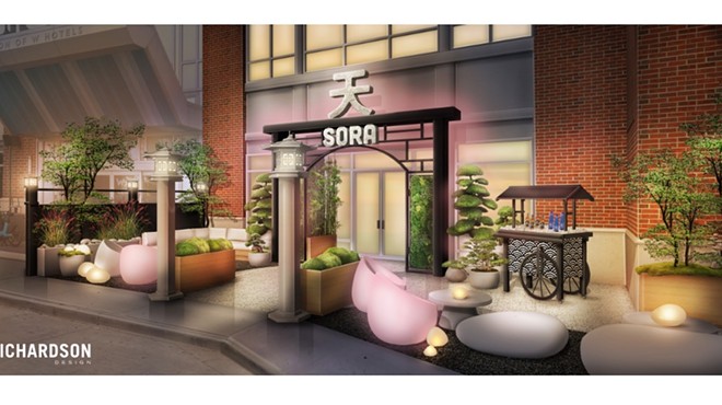 Artist rendering of future Sora patio in the Flats