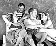 Taking a break from the battle of the sexes: The casts - of Summer Evening and What Is Making - Gilda So Gray?, playing at Cesears Forum - through July.