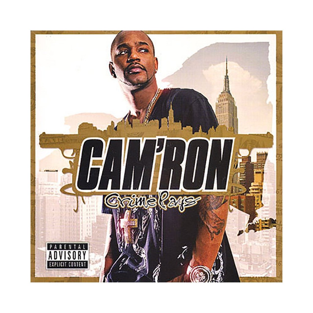 "Get it in Ohio," by Cam&#146;ron  
Ohio is unofficially the adopted home of Harlem rapper, Cam'ron (he owns a nightclub in Columbus). He's name-dropped plenty of Ohio cities throughout his discography, but "Get it in Ohio" is where he talks about the state the most. Rapping about supplying drugs to the different cities. While Cleveland isn't mentioned in this track the rapper does reference LeBron saying, "And in Akron, my n****s they would throw things/Not King James, these were coke kings."  
Crime Pays album art