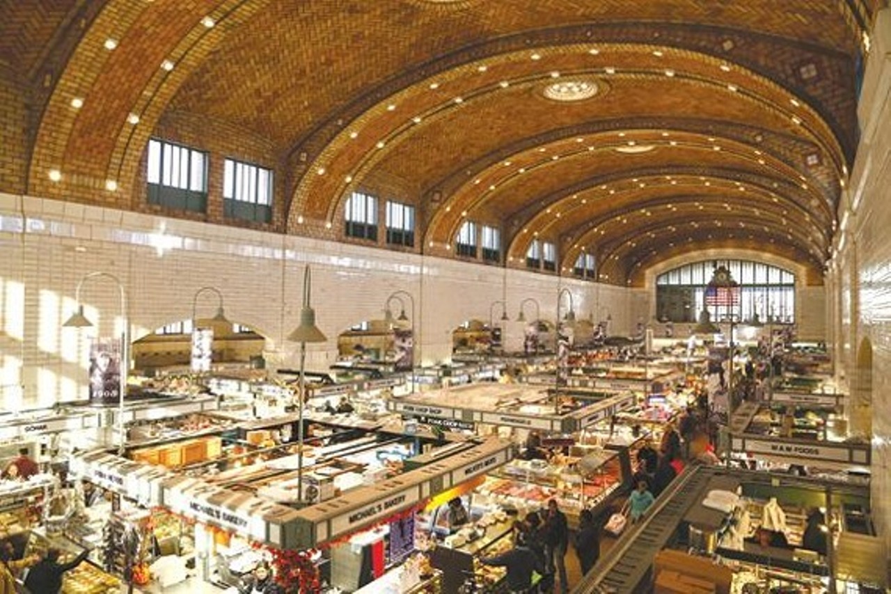 West Side Market
1979 West 25th St.
The market is a pillar of Cleveland, and for good reason. While you&#146;re scouring the fresh produce, scrumptious perogies and infinite meat cuts, be sure to glance up and around at the stunning space those delicious scents are wafting about. Also check out the indoor balcony upstairs, where you can rest and grab a bite.
Photo via the Scene Archives 