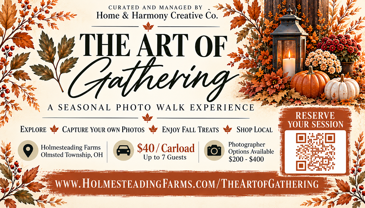 Explore six artist-created seasonal installations, capture your own fall and holiday photos, and gather with family and friends at The Art of Gathering: A Seasonal Photo Walk Experience