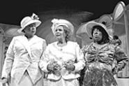 The cast of Crowns keep a lid on it: Wanda - (Chaundra Cameron, left), Mother Shaw (Queen - Esther Marrow), and Velma (Angela Gillespie - Winborn).