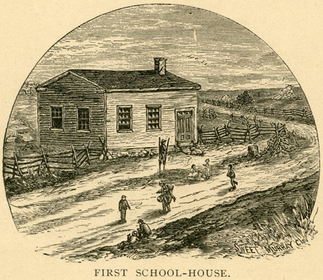  First School House in Cleveland, 1812 