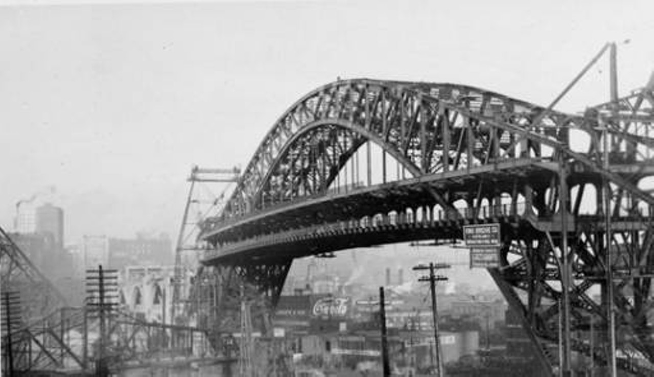Detroit-Superior Bridge construction, 1915.