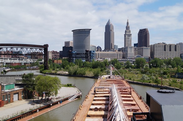 This is What it Looks Like Traveling Down the Cuyahoga in a Great Lakes Freighter