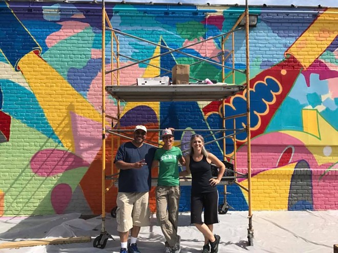 From left to right: Chicago-based artist Ish Muhammad, Graffiti HeArt president and founder Stamy Paul and Cleveland artist Eileen Dorsey