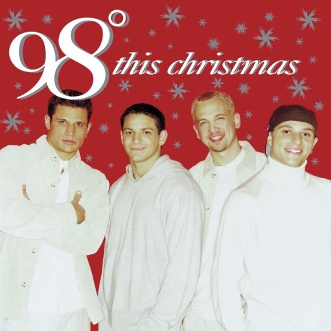 BEFORE: 98 Degrees' first Christmas album cover in 1999.