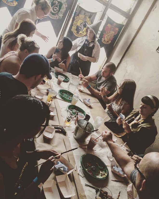 Potterheads attending a wand making workshop - Courtesy of The Side Quest