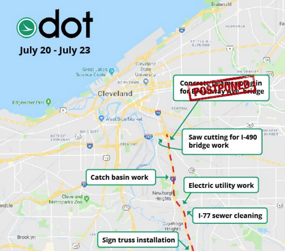 I-77 Will Be Closed Between I-480 and I-490 This Weekend