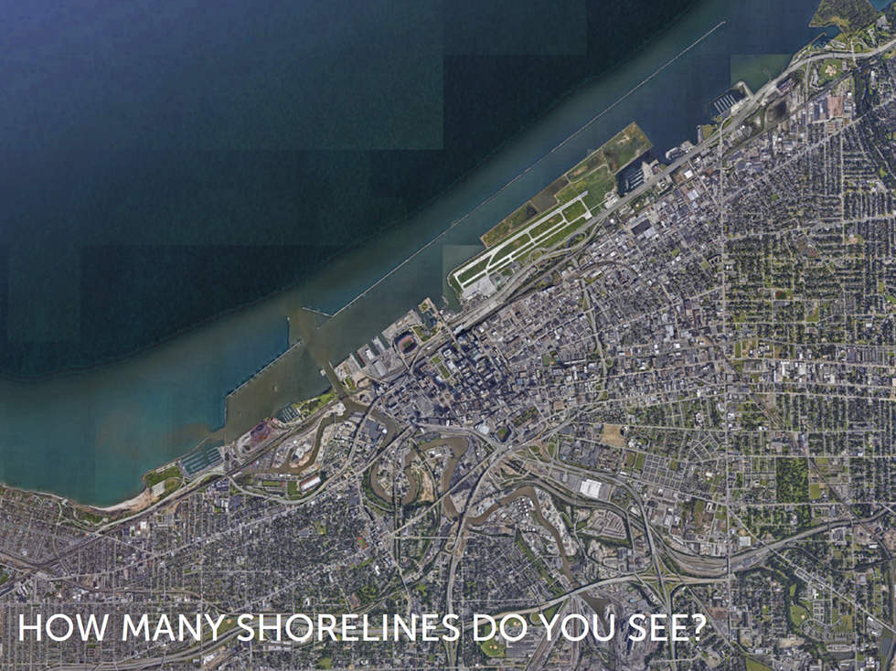 Illustration of how Cleveland is separated from the waterfront.