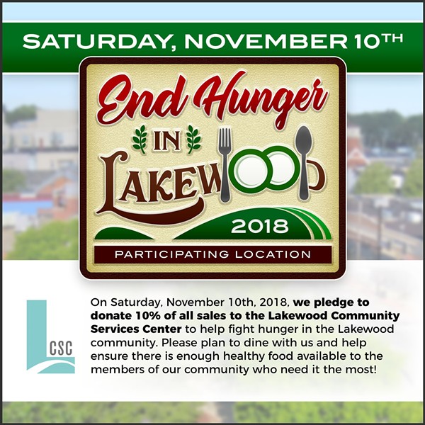First End Hunger in Lakewood Day to Take Place Nov. 10
