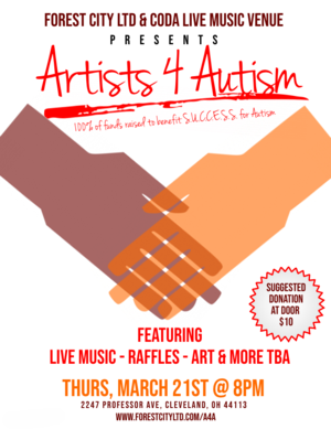Artists 4 Autism Benefit to Take Place at CODA on Thursday