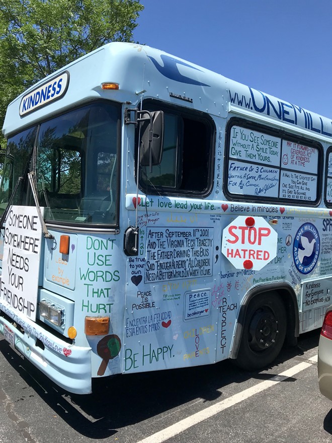 The Kindness Bus parked in Independence June 21. - ALEXANDRA SOBCZAK