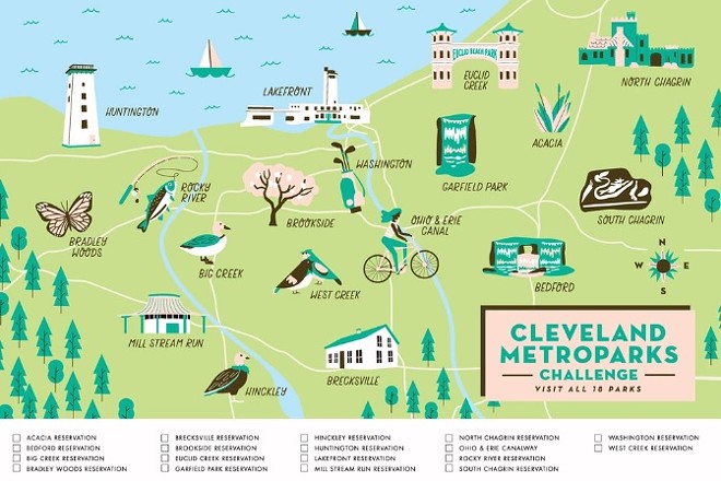 The Cleveland Metroparks Challenge Map - COURTESY FREE PERIOD PRESS