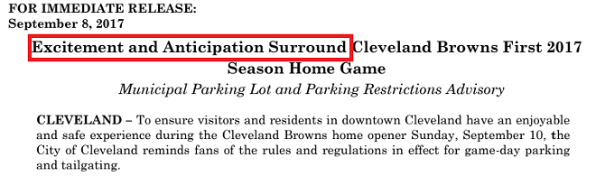 Cleveland Declares, for Billionth Time, that 'Excitement and Anticipation Surround' Upcoming Sporting Event (4)