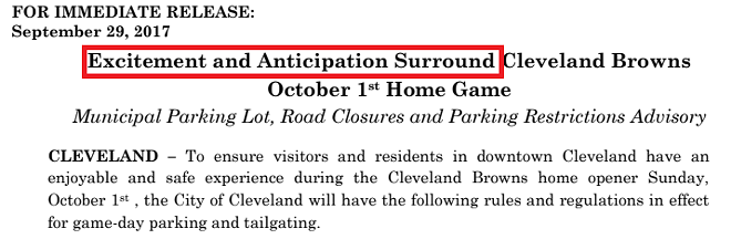 Cleveland Declares, for Billionth Time, that 'Excitement and Anticipation Surround' Upcoming Sporting Event (5)