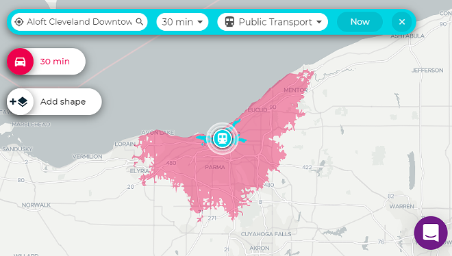 New App Lets You Visualize Cleveland Travel Times for Biking, Walking, Public Transit (2)