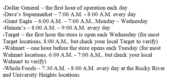 Here Are the Cleveland Grocery Stores With Special Hours Set Aside for Seniors to Shop