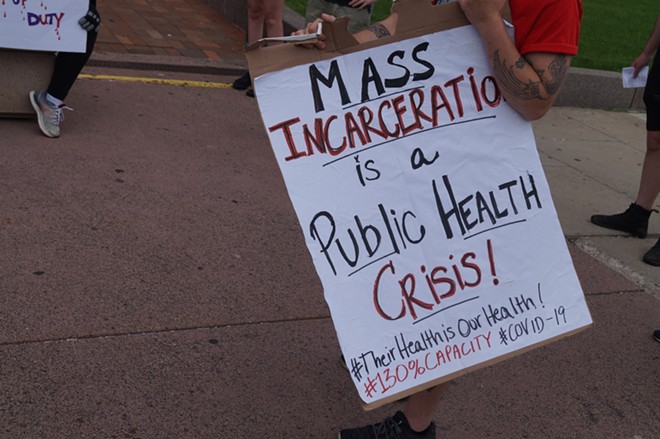 Rally for Justice for Incarcerated Individuals, Cuyahoga County Justice Center, (5/29/20). - SAM ALLARD / SCENE