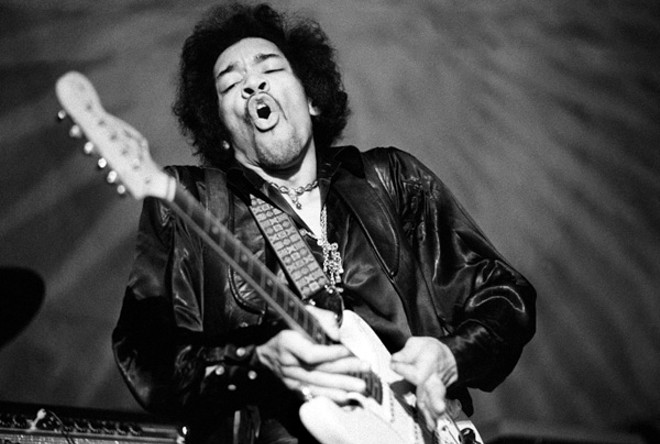 Hendrix, shredding. - COURTESY OF BARON WOLMAN / ROCK & ROLL HALL OF FAME.