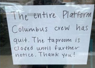 Platform Beer's Entire Columbus Taproom Staff Quits Citing Safety Concerns