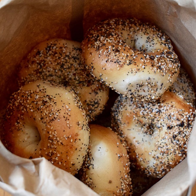 A big old bag of Bialy's bagels - PHOTO BY DOUG TRATTNER