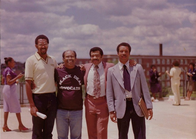 Caption, left to right: Glenn Anderson, Charles Williams, Ernie Hairston, and Linwood Smith. Image courtesy of Charles Williams.
