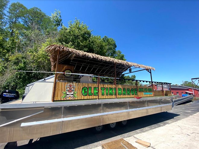 You and 29 of your closest friends can now take your tiki bar experience to the water - Cle Tiki Barge