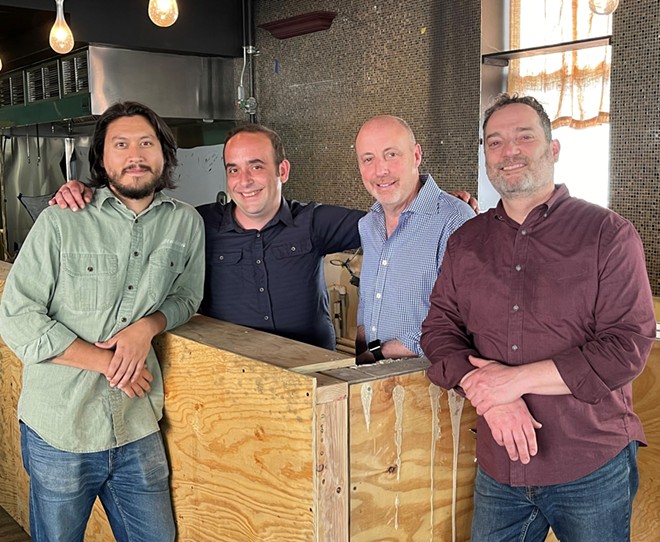 Owners and staff: Luke Haldeman, Patrick Capouzzo, Jay Leitson and Izzy Schachner (L-R). - Courtesy Elle restaurant