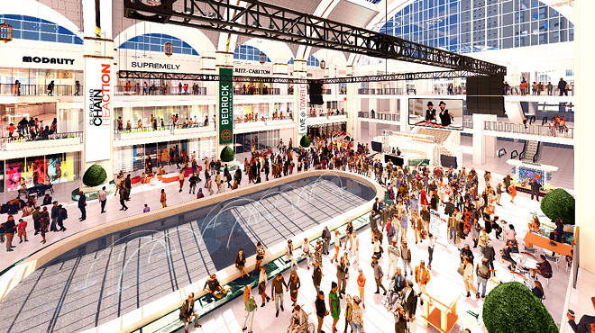 Renderings of how the mall will look as a mall later this year - Courtesy Bedrock