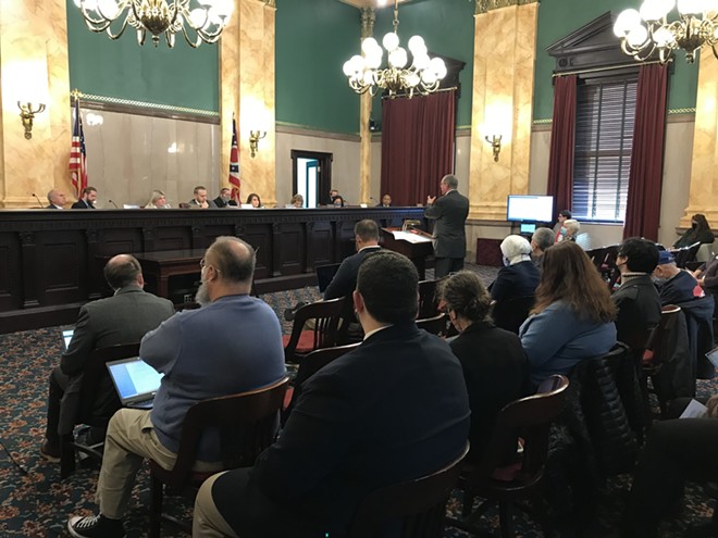The Ohio Senate Local Government and Elections Committee hears from the public on two redistricting proposals, one from Senate Dems and the other from the Senate GOP on November 4 - SUSAN TEBBEN/OCJ