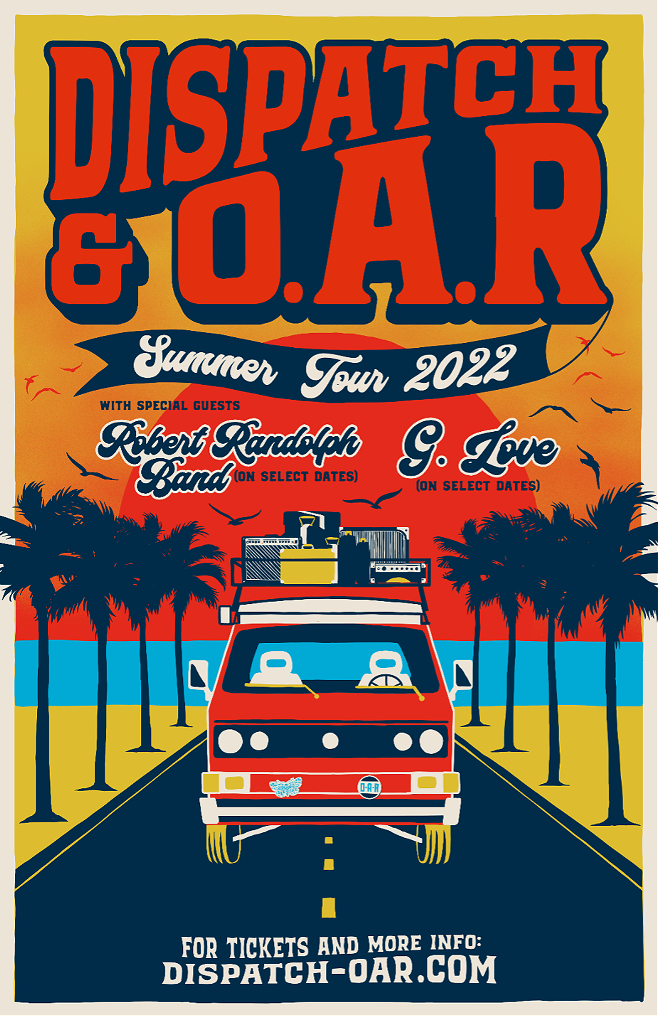 Poster art for the O.A.R. and Dispatch tour. - Courtesy of Press Here