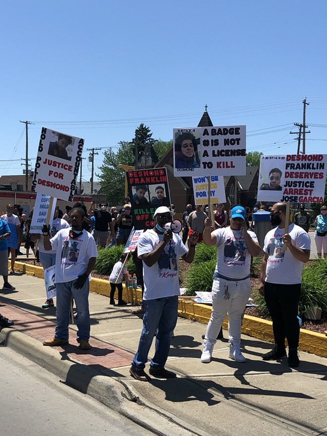 Demonstrators at a march for Desmond Franklin in June, 2020. - SAM ALLARD / SCENE