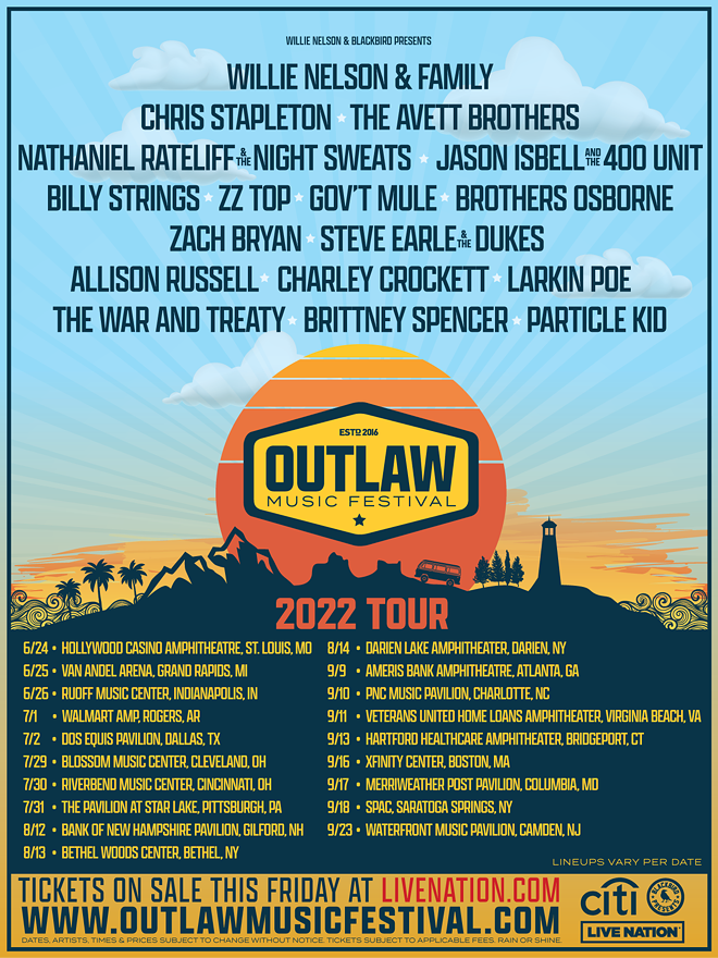 Poster for the upcoming Outlaw Music Festival. - Courtesy of Live Nation